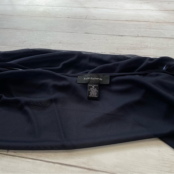 R&M Richards Navy Cover up Dressy Size 16 - Picture 2 of 7